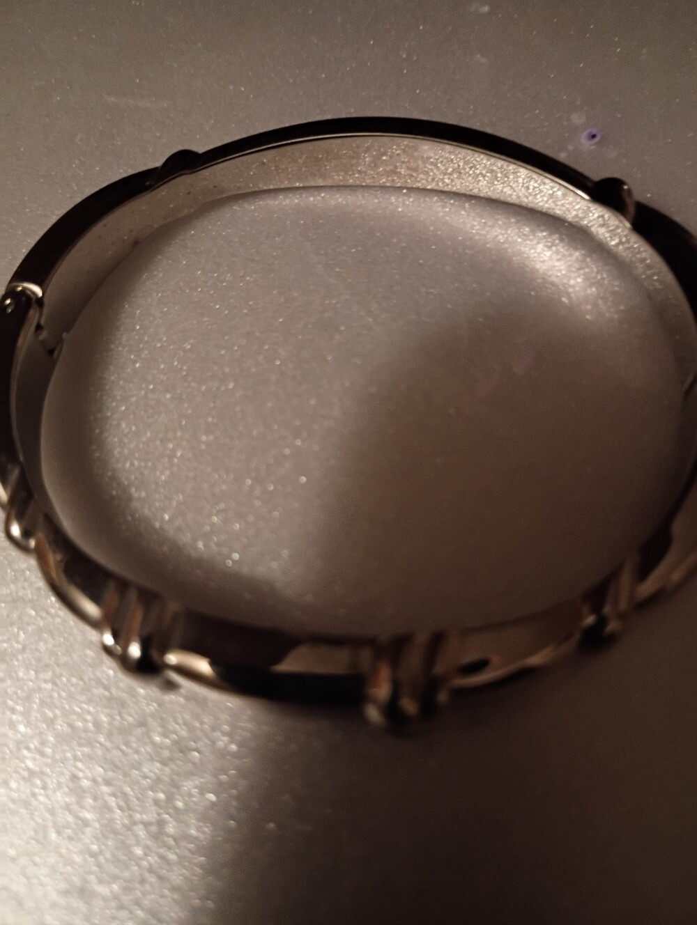 Silver Tone Bracelet Bangle With Open Clip